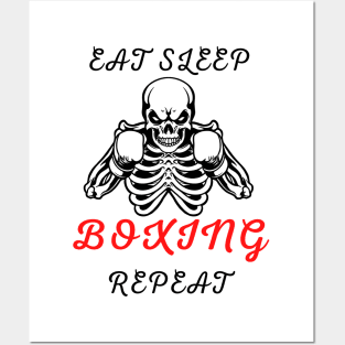 Eat Sleep Boxing Repeat Posters and Art